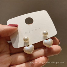 Jewelry 925 Silver Needle Simple Small Love Pearl Earrings Korean Jewelry Dongdamen Girl Net Red Temperament